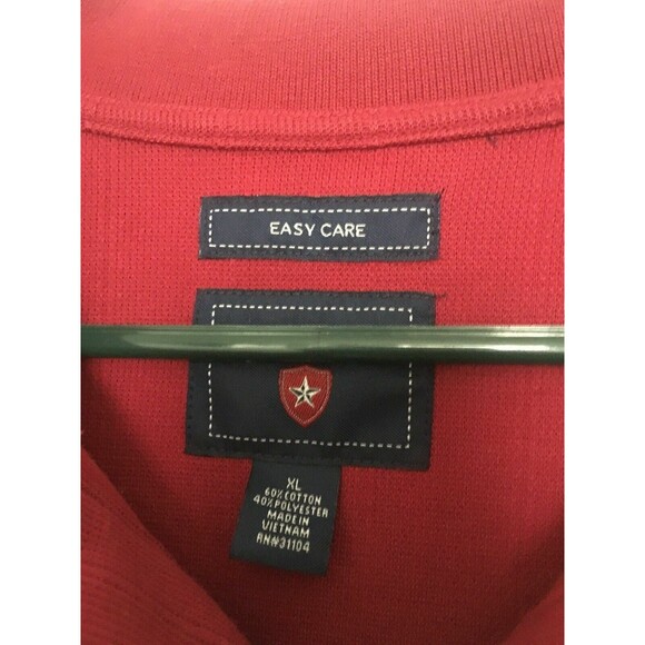 Saddlebred Men's Easy Care Long Sleeve Polo Shirt Size XL Burgundy - Picture 5 of 9